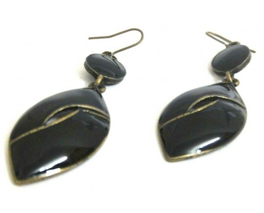 BLACK HEAVEN Oxidized Earrings Drop Long Dangling Hook Classy Fashion Women P4